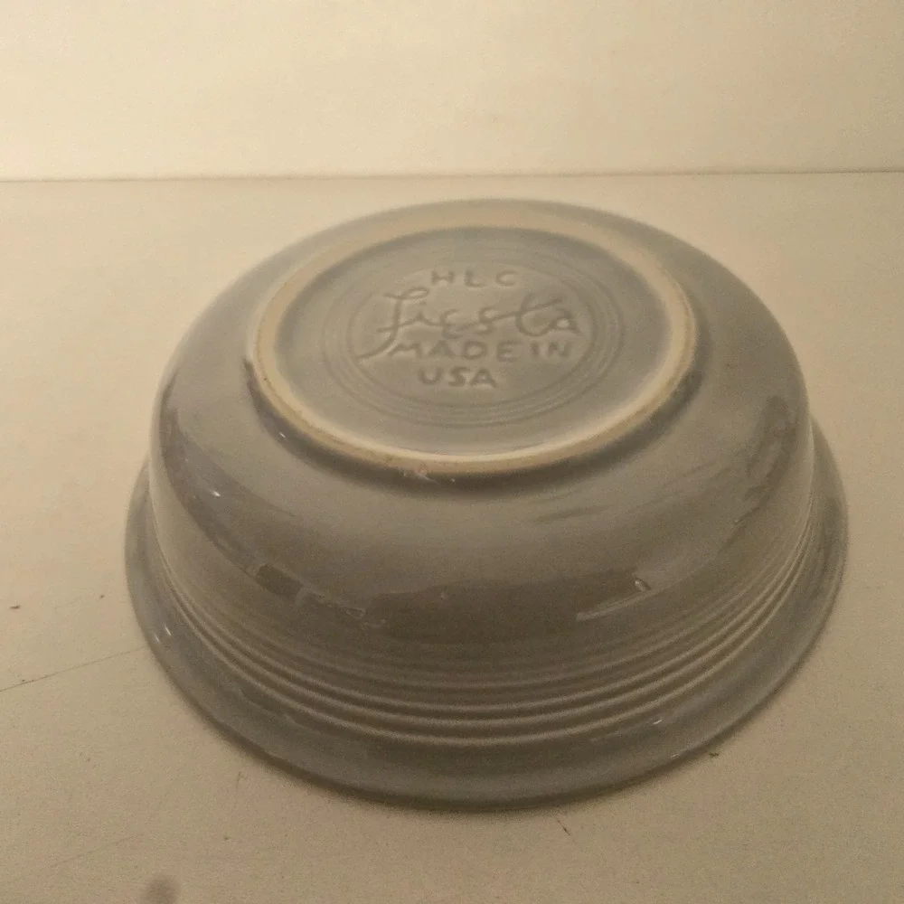Fiestaware Retired Pearl Gray 6 7/8 Inch Classic Rim Bowl 1999